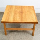 Mid Century Danish Modern Side Coffee Table End Square Solid White Oak Wood Mcm