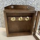 Vintage Key Holder Wall Hanging With Stained Glass On Door