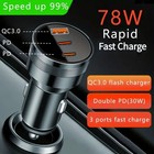 Dual Usb Pd Type-c Car Charger 30w Fast Adapter For Iphone15 14 13 11pro Max Lot