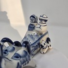 Vintage Gzhel Hand Made In Russia Ussr Porcelain Figurine Sled Horse Blue  White