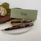 Vintage   Bantam   Mini Fountain Pen And Mechanical Pencil Set   Burgundy Marble