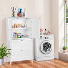 Freestanding Bathroom Floor Storage Organizer Cabinet With 2 Drawers And 2 Doors