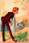 Vintage 1880s Romantic Couple Vaudeville Play  trump Card  Victorian Trade Card
