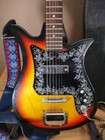 Vintage 1960-1970 Teisco Del Rey Et-200 6 String Guitar Sunburst W  Case