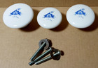 Amerock Allison 69120 Blue Flower White Ceramic Cabinet Knob Pull 2 Sizes  Lot 3