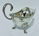 Antique Solid Sterling Silver Sauce Or Gravy Boat   Jug Chester 1901