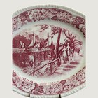 Homer Laughlin Historical America Red Transferware Platter The Clermont 1807
