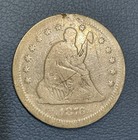 1876 Seated Liberty Quarter Love Token     Engraved    grandpa - 1890   
