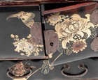 Old Japanese Lacquer Cabinet Jewelry Box Chest 10x8in 1 5lbs Hand Painted Used