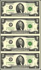 Usa 2 Dollars  Limited Edition Folder  2013  P-538  Unc  4 Pieces Uncut Sheet