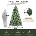 9 Ft Artificial Snow Frosted Christmas Tree W 2518 Pine Needles Tips pinecone