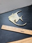 Vintage 1970s Mid-century Solid Brass Angelfish Wall Hanging Decor Figurine 5 l