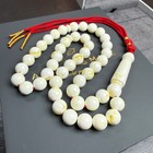 White Pressed Amber Style Misbaha Tasbih 35g   10mm   45 Beads