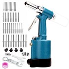 Pneumatic Air Rivet Gun Set With 3 16   5 32   1 8   And 3 32  Nose Tips - Heavy