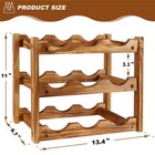 Wine Rack 9 Bottle 3-tier Wood Wine Storage Easy-assembly Space-saving For Wine