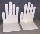 Great Pair  Vintage  Spectrum Designs  White Metal  Hand  Bookends  Pop Art