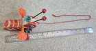Queen Buzzy Bee Wooden Toy Red Black Stripes Blue Crown Fisher Price Vintage 444