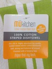 Mu Kitchen Set Of 2 Classic Cotton Green Stripe Towel  20 X 30 Inch Nwt 