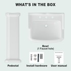 Bathroom Pedestal Sinks pedestal Sink 23  W X 19  D Vintage White Ceramic