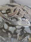 Superb Antique Sterling Silver Overlay Glass 8 75  Decanter Grapes Perfect Gift