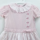 Vintage Baby Togs Girls Light Pink White Stripe Dress Embroidered Floral Sz 3