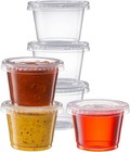 1 Oz Plastic Clear Disposable Portion Cups With Lids Sauce Souffle Cup Bpa Free