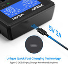 Xtar Vc4h 4x Battery Charger Black Wired Usb Digital Display Compact Portable