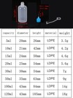 5ml 10ml 20ml  30ml  50ml plastic Squeezable Dropper Bottles Eye Liquid Dropper