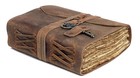 Handmade Vintage Leather Journal - Refillable Notebook  Antique Travel Diary  4x