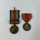 Vintage Wwii Japan Silk Flag 12x9   War Medals Silver Red Cross   Phoenix Rising