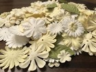 F7  300  Mix Lot Of Mulberry Flowers Wedding Scrapbook Card Making White Butter