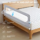 Rupoun Toddler Bed Rail For Kids  Swing Down Safety Guardrail  Universal Fit For