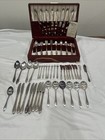 Vintage Oneida Lady Hamilton Community Silverplate Flatware 108 Pcs  Wood Case