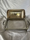 Vintage Silver Plate Footed Chafing Casserole Dish Rectangular 8x12    Dish Italy