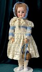 Antique German 22    Queen Louise Doll Bisque Head Composition Body
