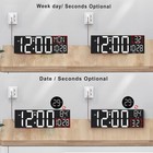 Jall 30  Large Digital Wall Mount Clock With Remote Control  White