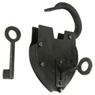 Large Metal Heart Shaped Padlock W keys Vintage Antique Style Unique Shape Lock