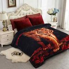 2ply Reversible Korean Mink Fleece Blanket Thick Heavy Tiger Blankets 10lbs King