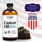 Castor Oil Organic Cold Pressed Unrefined Glass Bottle Usda Certified 100  Pure 