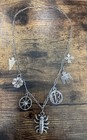 Sterling Silver Charm Paperclip Necklace - Vintage Southwestern Fred Harvey Era