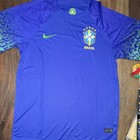 Nike Brazil Cbf Men s Soccer Jersey Blue green yellow Size 2xl