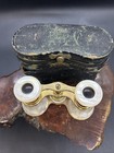 Vintage Cased Pair Of Lemaire Paris Mother Of Pearl Opera Glasses