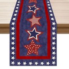  Blue Patriotic Red White Stars America 4th Of July Table Runner 13x72 Inch