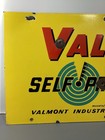 Vintage 1950s Valmont Valley Self Propelled Irrigation Porcelain Sign