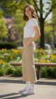 Authentic Galaxy Teen Girls    Khaki Twill Chino Pants  Back Elastic Waist Size 12