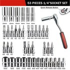 53pcs Repair Tool Kit 1 4 Inch Drive Socket Ratchet Wrench Set With Storage Case