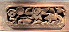 Antique Hand-carved Wood Asian Japanese Chinese Wall Hanging Panel 14 x 5 5 