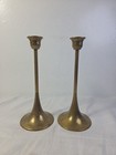 Set Of 2 Vintage Silvestri Brass 7 5 8  Candlesticks Hong Kong 