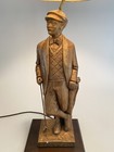 Vintage Old Grand Dad Whiskey Golf Lamp Golfer Statue Signed J Cornwell Rare 