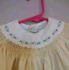 Vintage Baby Girls Dress Hand Smocked Embroidered 18 Months Yellow Cherub